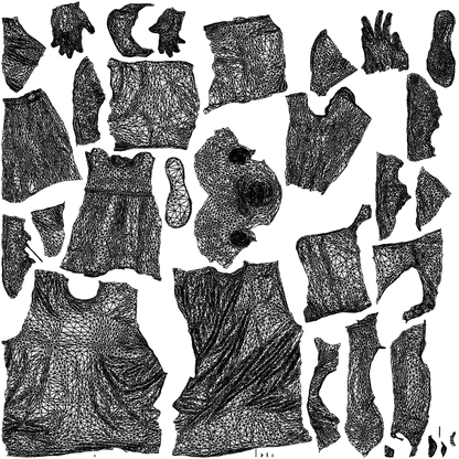 scanned 3D man sport, photogrammetry people for Enscape and V-Ray, wireframe top-down view