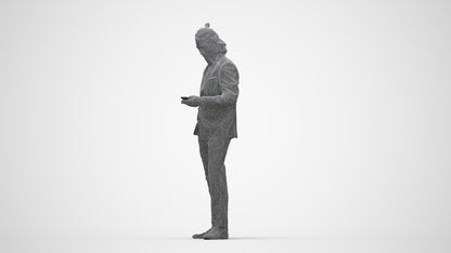 3D people model man formal formalaffairs, scanned human for 3ds Max rendering, wireframe back view