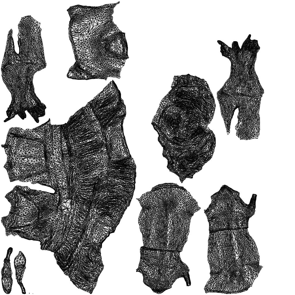 3D people model woman casual sitting, scanned human for 3ds Max rendering, wireframe top-down view