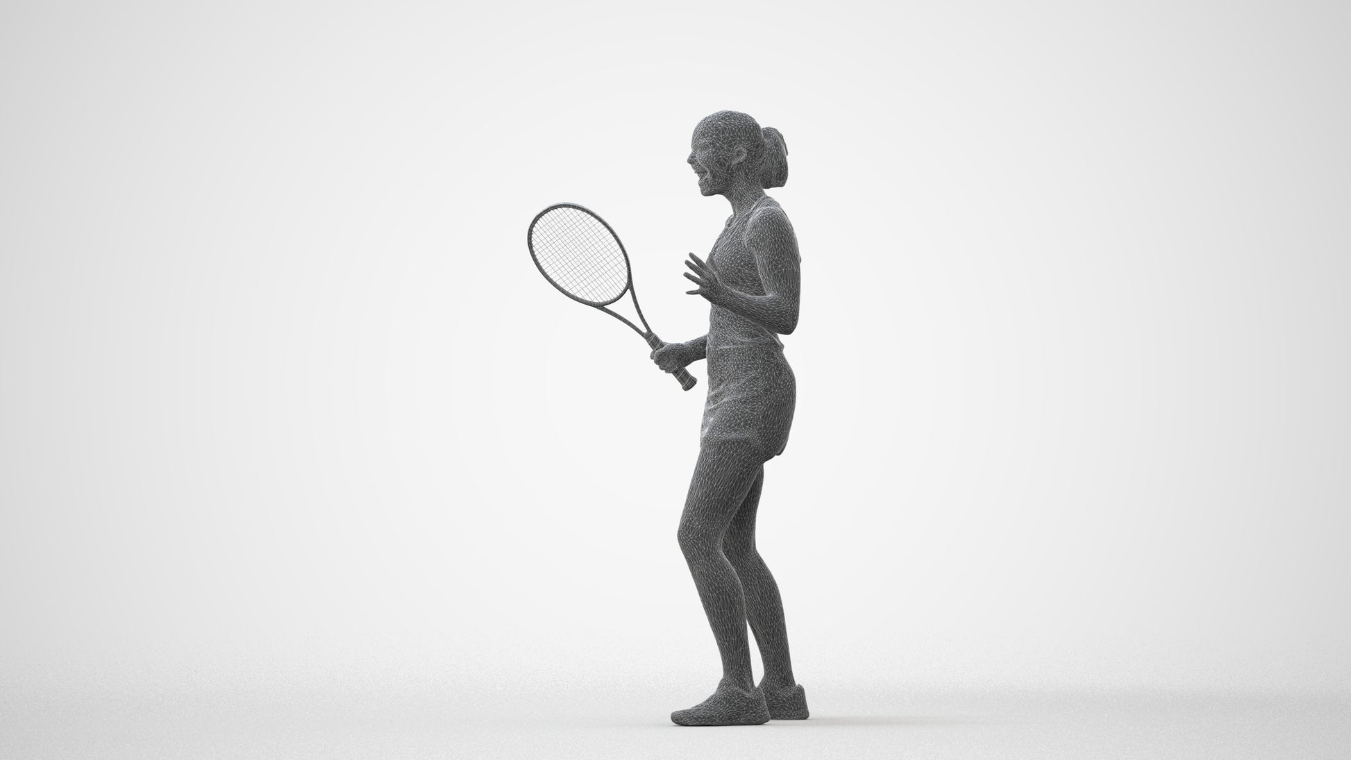 photogrammetry 3D girl sport, realistic human model archviz FBX, square thumbnail