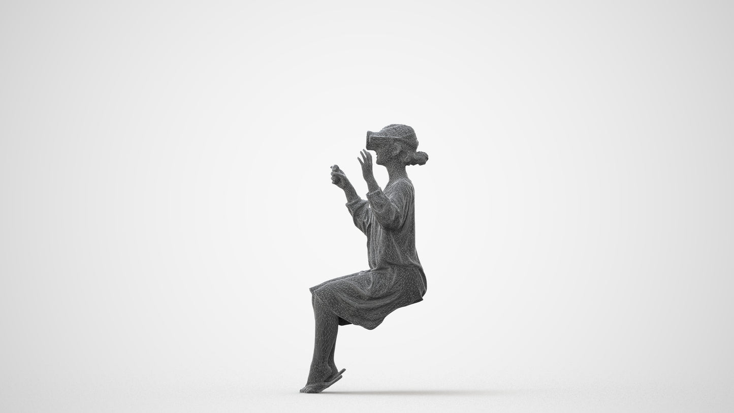 realistic 3D girl casual kids, scanned archviz people for Blender and 3ds Max, square thumbnail
