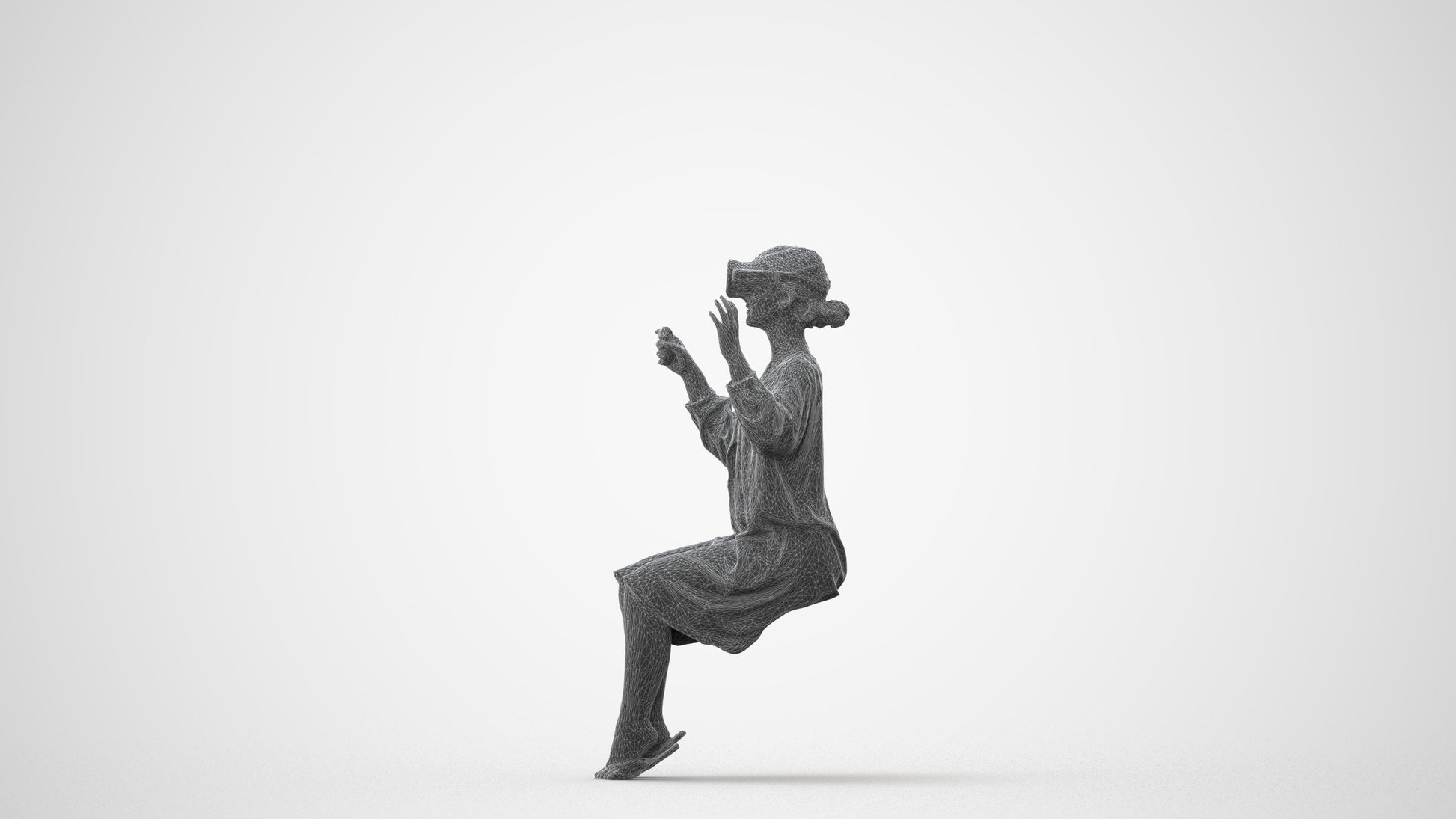 realistic 3D girl casual kids, scanned archviz people for Blender and 3ds Max, square thumbnail