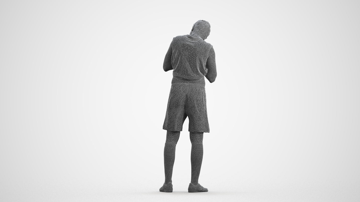 realistic 3D human man sport, archviz people FBX OBJ for Blender, wireframe front view