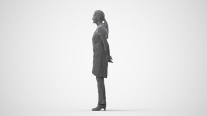 realistic 3D woman hospitality, scanned archviz people for Blender and 3ds Max, square thumbnail