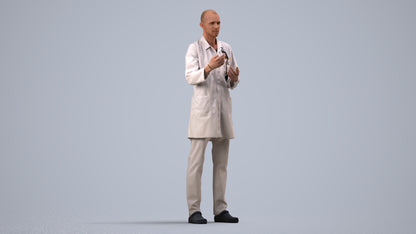 photogrammetry 3D man medical, realistic human model archviz FBX, side view render