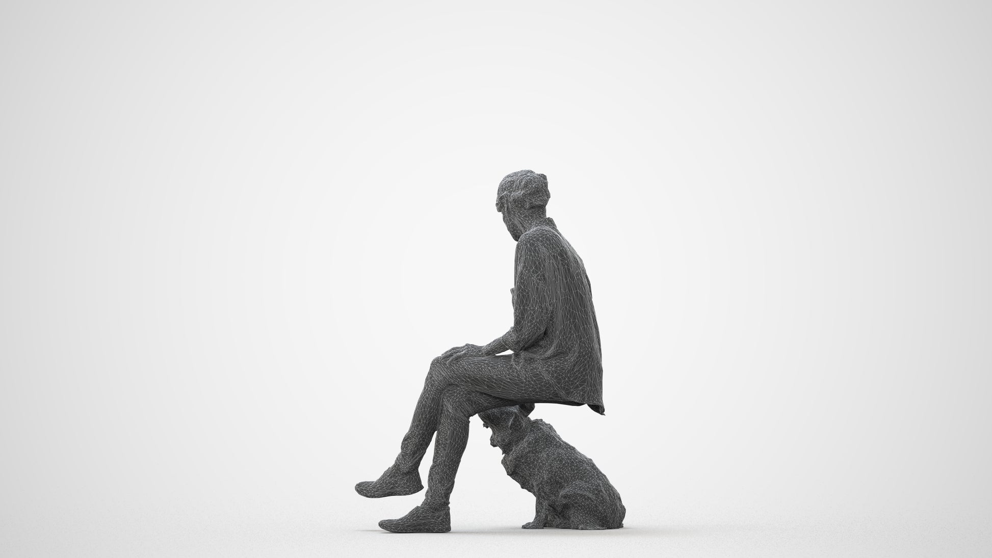 realistic 3D people woman casual sitting, render-ready for V-Ray and Corona, FBX OBJ, square thumbnail