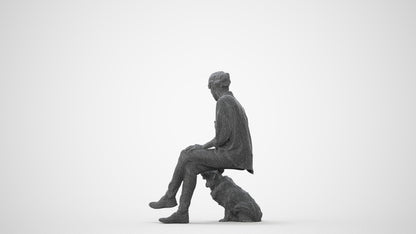realistic 3D people woman casual sitting, render-ready for V-Ray and Corona, FBX OBJ, square thumbnail