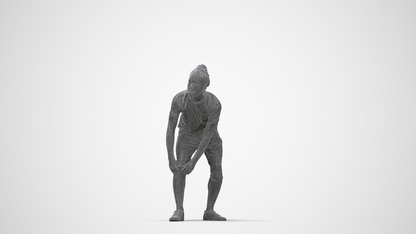 realistic 3D man sport, scanned archviz people for Blender and 3ds Max, wireframe back view