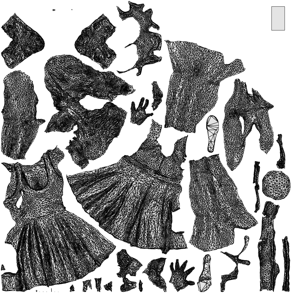 3D people model woman standing, scanned human for 3ds Max rendering, wireframe top-down view