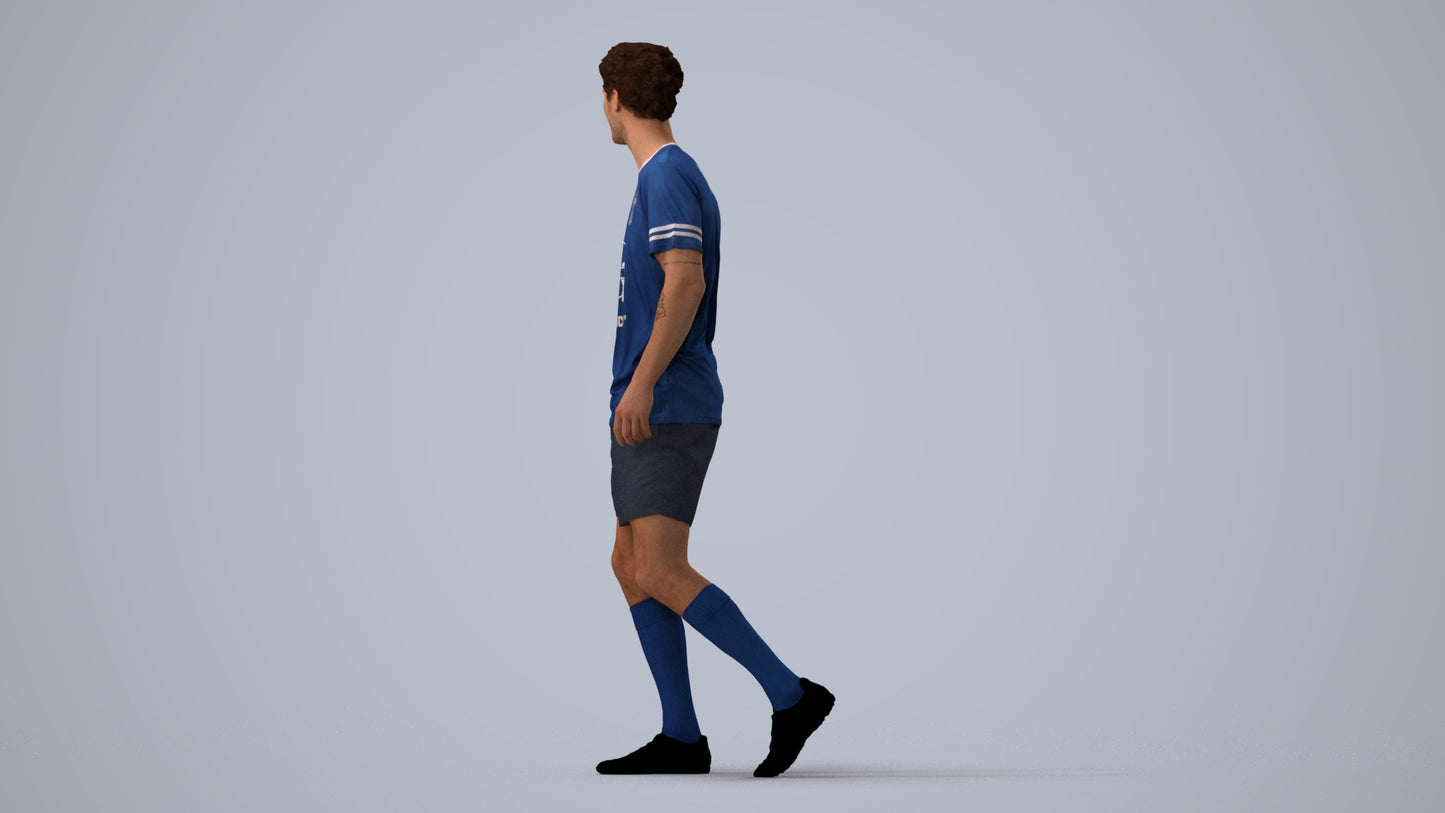 3D scanned man sport, photorealistic archviz people for Enscape and SketchUp, three-quarter view render