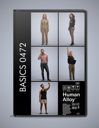 5 3D scanned people standing, photorealistic archviz pack for Enscape and SketchUp