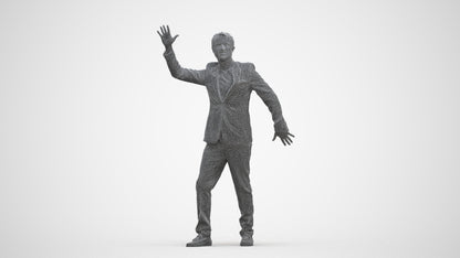 realistic 3D human man formal dancing, archviz people FBX OBJ for Blender, three-quarter front view render