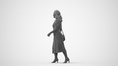 realistic 3D woman casual standing, scanned archviz people for Blender and 3ds Max, square thumbnail