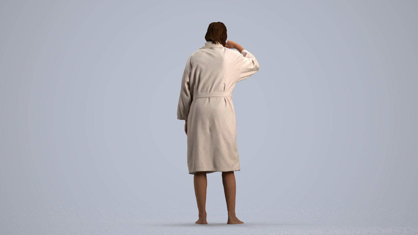 photogrammetry 3D man casual bathroom, realistic human model archviz FBX, front view render