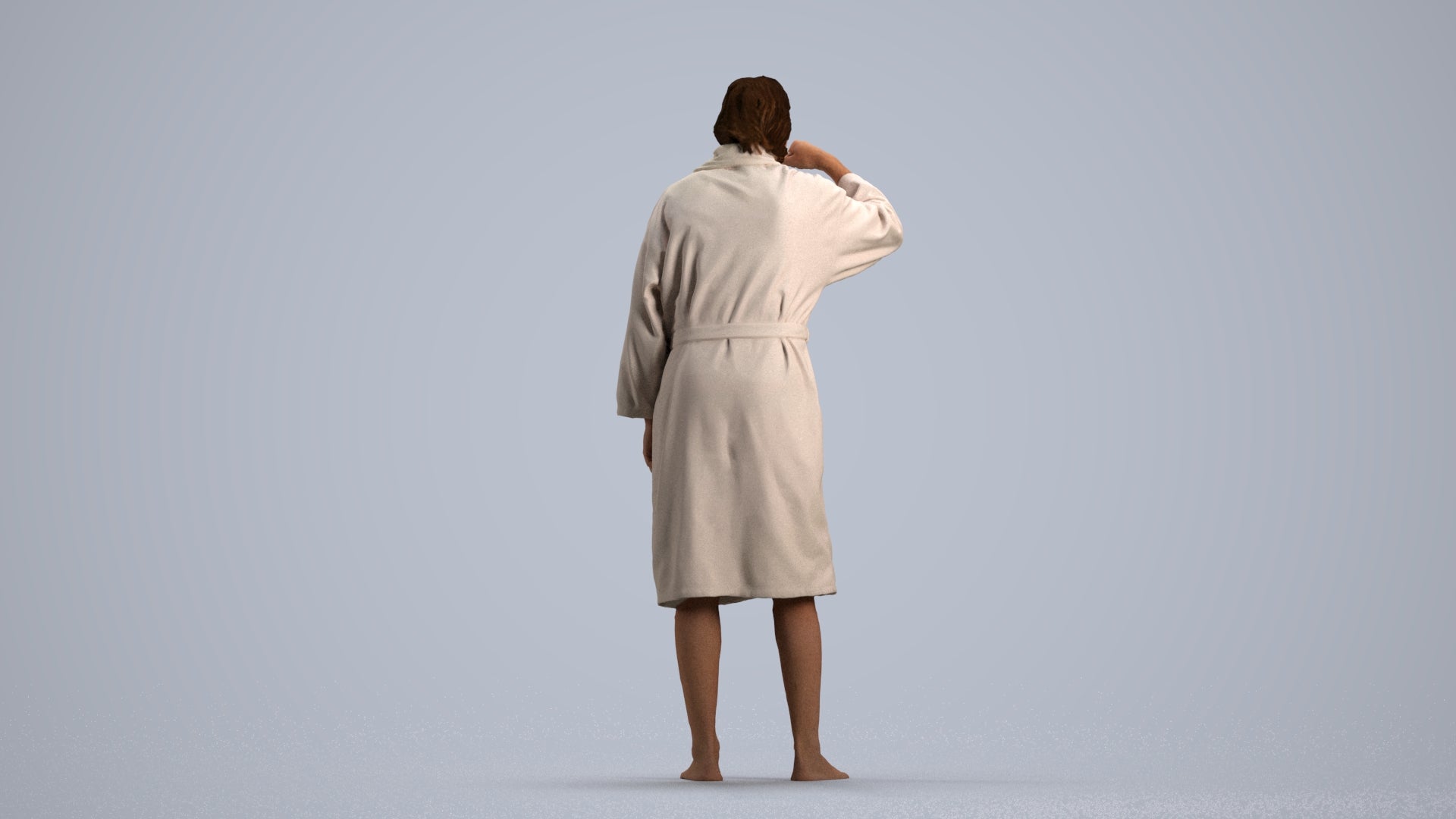 photogrammetry 3D man casual bathroom, realistic human model archviz FBX, front view render