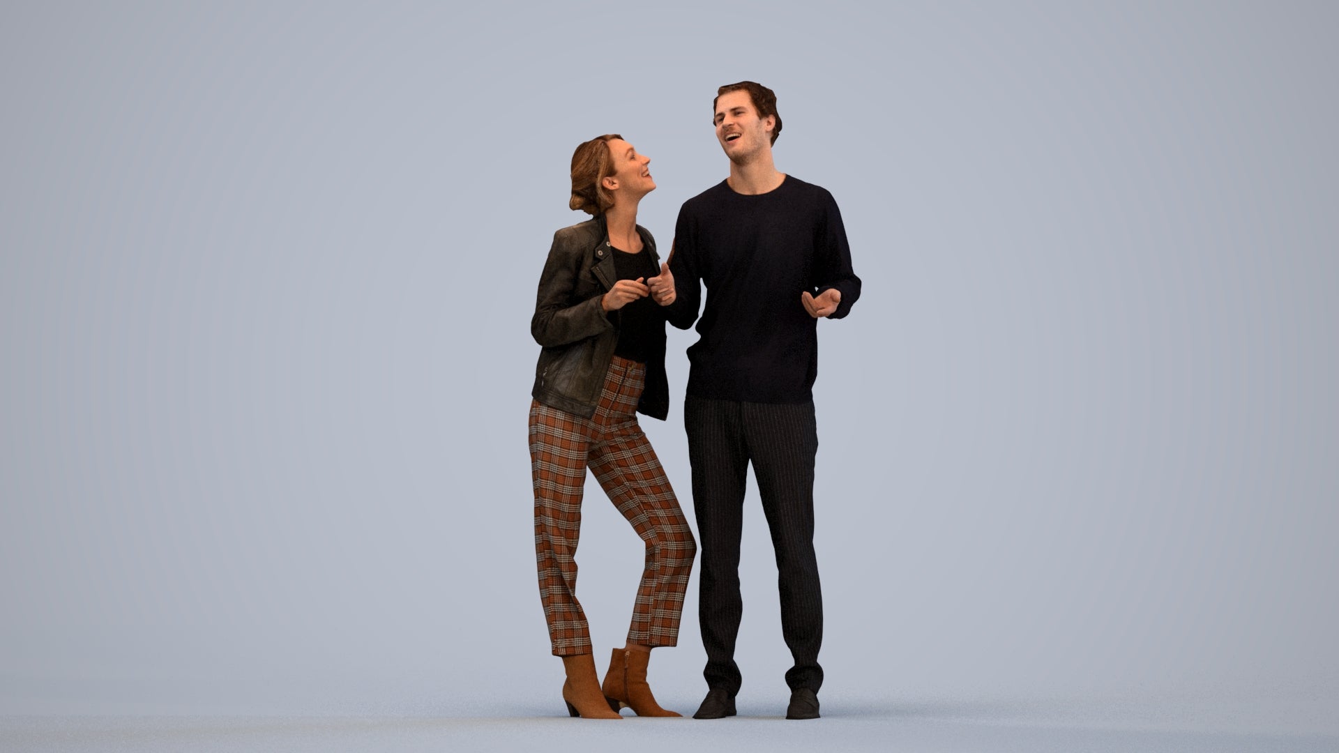 scanned 3D senior woman business shopping, photogrammetry people for Enscape and V-Ray, standing pose render