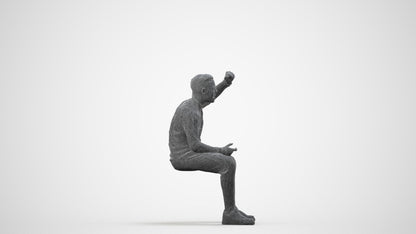scanned 3D boy casual kids, photogrammetry people for Enscape and V-Ray, wireframe side view