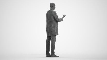 photogrammetry 3D man medical, realistic human model archviz FBX, wireframe front view
