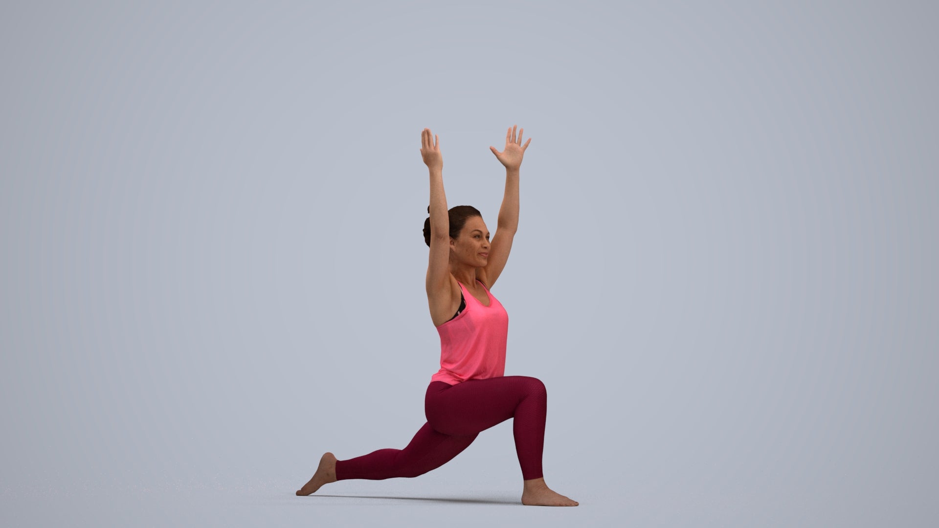 realistic 3D people woman sport, render-ready for V-Ray and Corona, FBX OBJ, standing pose render