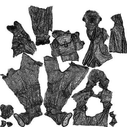 3D scanned woman cycling casual, photorealistic archviz people for Enscape and SketchUp, wireframe top-down view