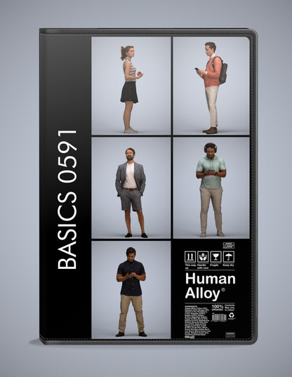 3D people models standing bundle, 5 scanned humans for 3ds Max rendering