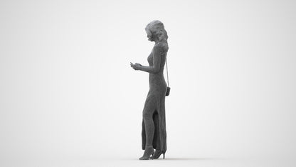 photogrammetry 3D woman formal standing, realistic human model archviz FBX, square thumbnail