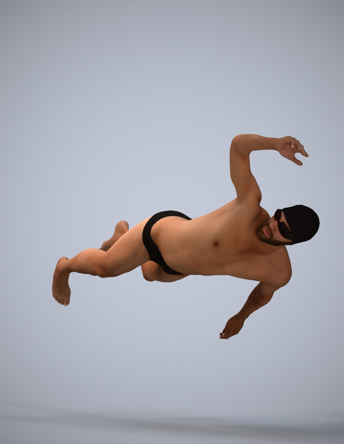 realistic 3D people man sport pool, render-ready for V-Ray and Corona, FBX OBJ