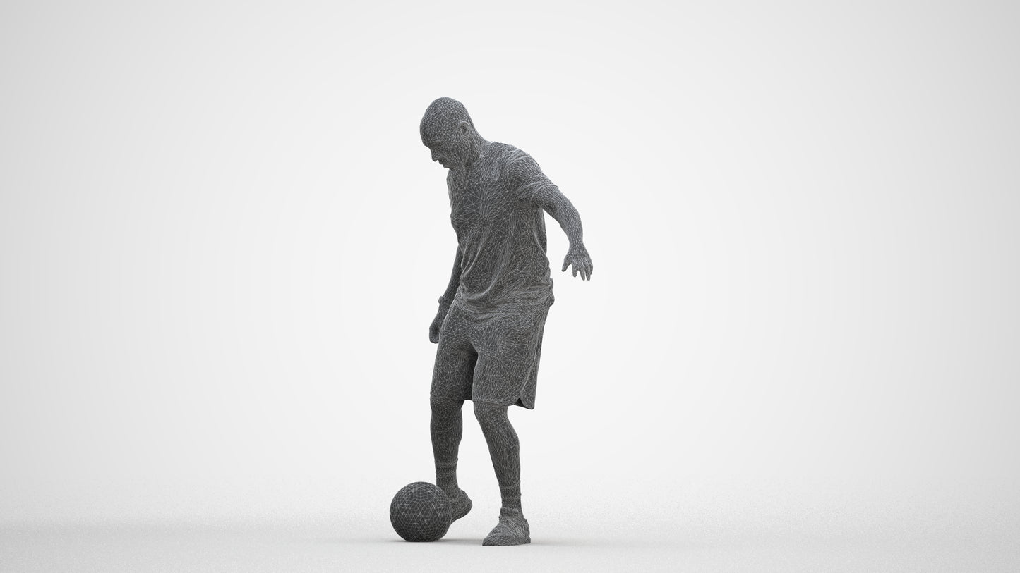 3D people model man sport, scanned human for 3ds Max rendering, three-quarter front view render