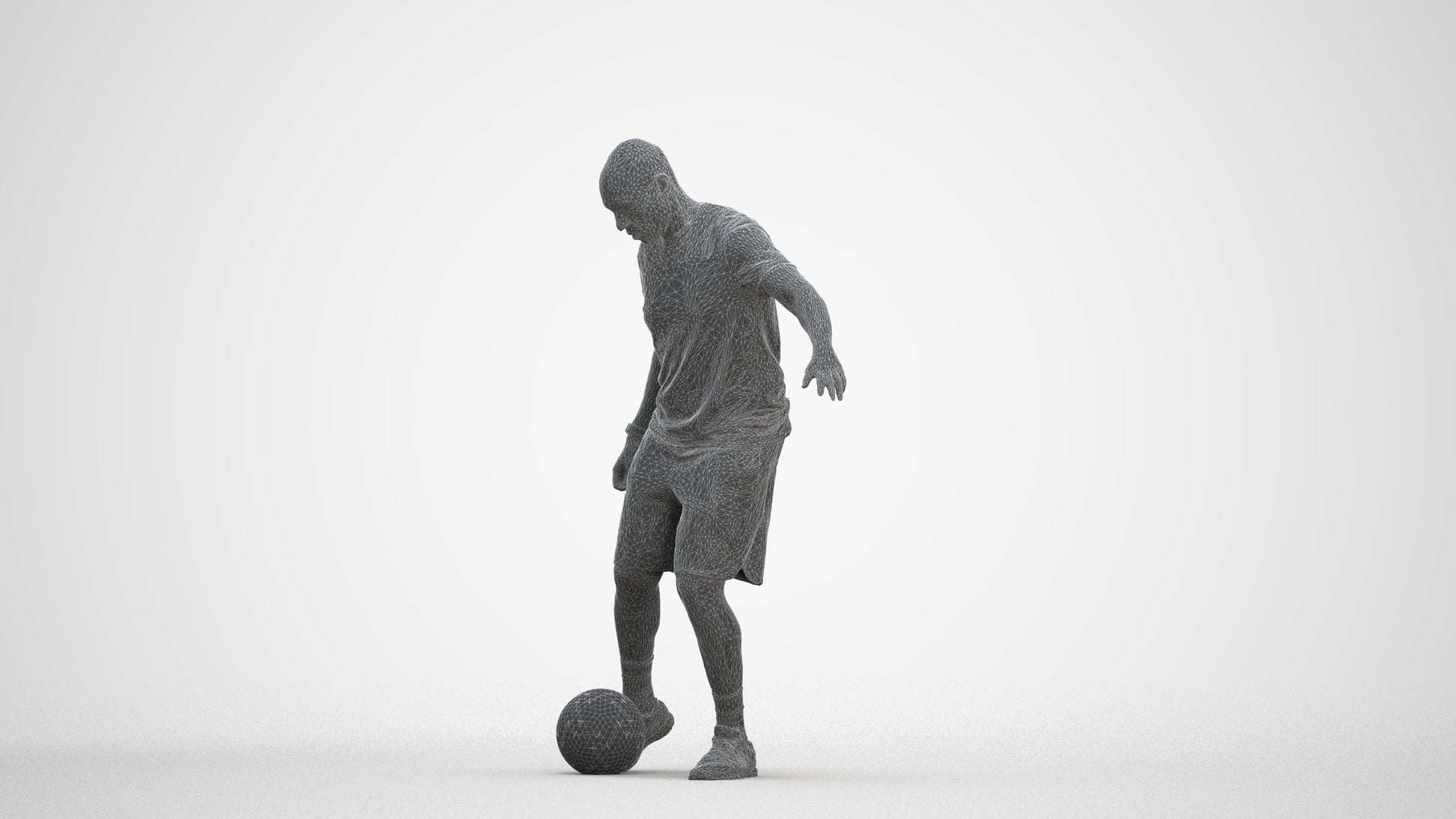 3D people model man sport, scanned human for 3ds Max rendering, three-quarter front view render