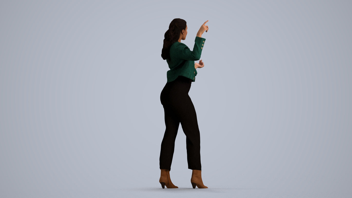 photogrammetry 3D woman business standing, realistic human model archviz FBX, front view render