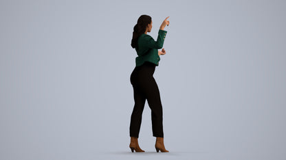 photogrammetry 3D woman business standing, realistic human model archviz FBX, front view render