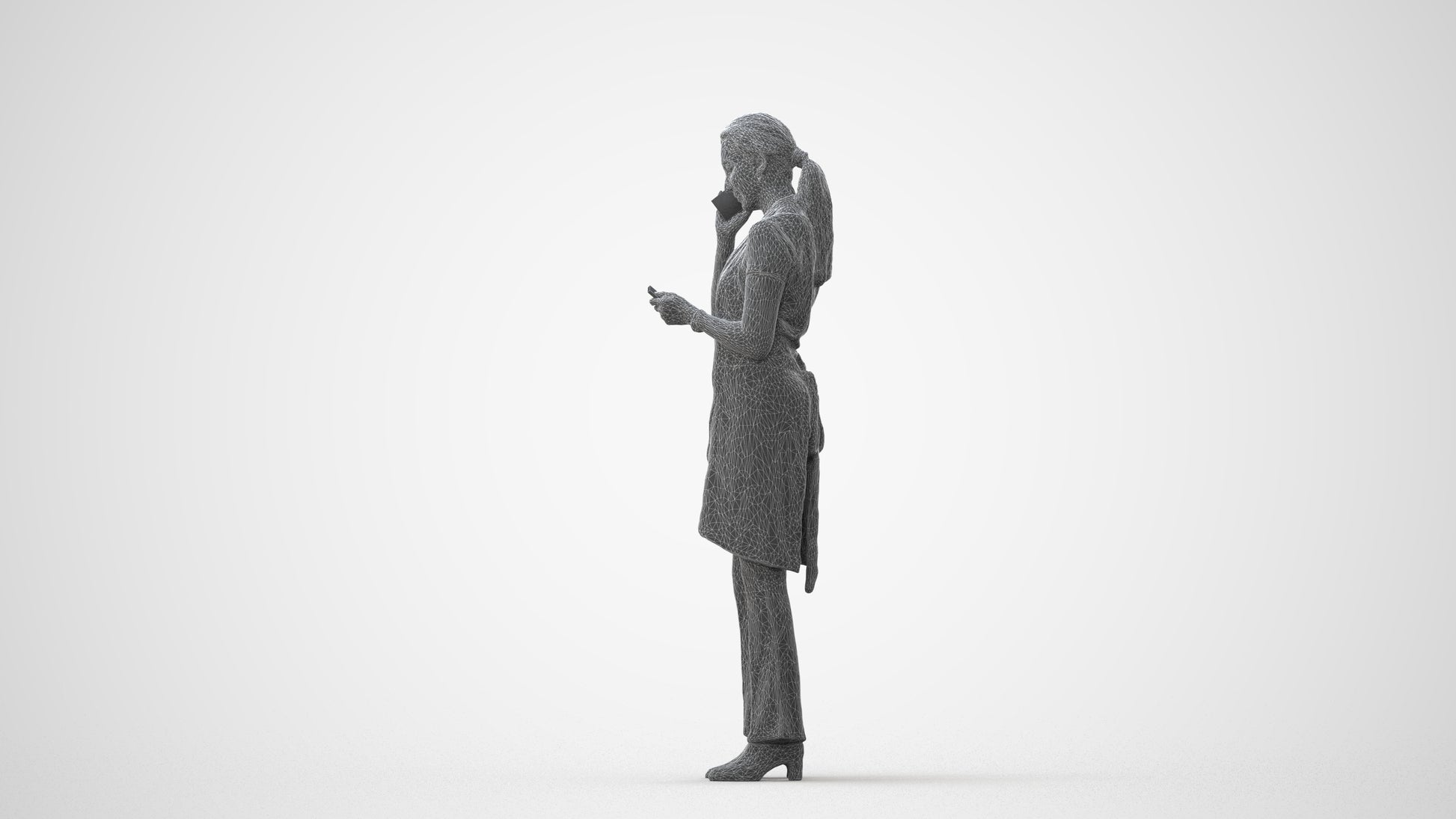 realistic 3D woman hospitality, scanned archviz people for Blender and 3ds Max, square thumbnail
