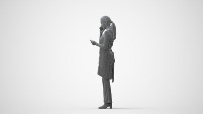 realistic 3D woman hospitality, scanned archviz people for Blender and 3ds Max, square thumbnail
