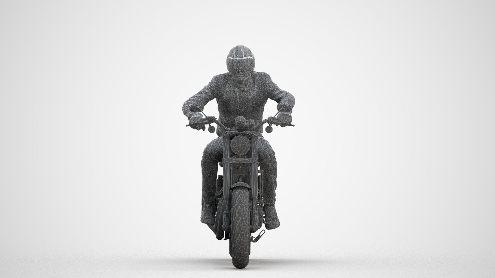 3D people model man casual cycling, scanned human for 3ds Max rendering, three-quarter front view render