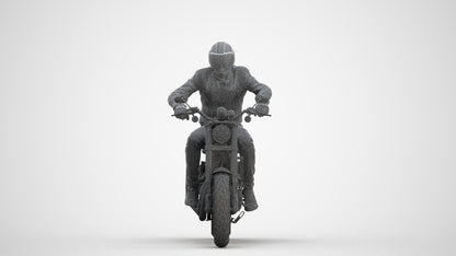 3D people model man casual cycling, scanned human for 3ds Max rendering, three-quarter front view render
