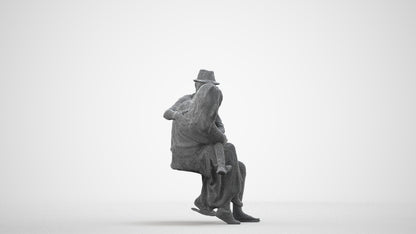 scanned 3D girl kids, photogrammetry people for Enscape and V-Ray, wireframe side view