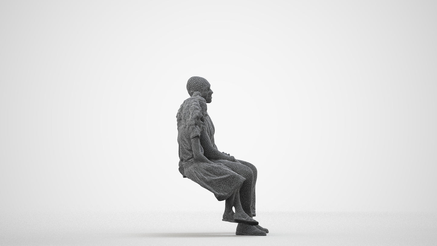3D scanned girl kids casual, photorealistic archviz people for Enscape and SketchUp, wireframe side view