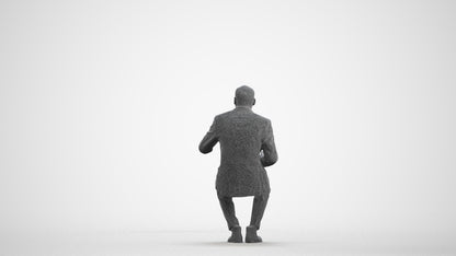 realistic 3D people man business, render-ready for V-Ray and Corona, FBX OBJ, wireframe front view