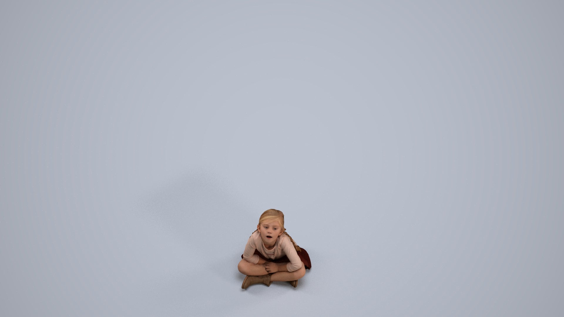 3D people model girl casual kids, scanned human for 3ds Max rendering, back view render