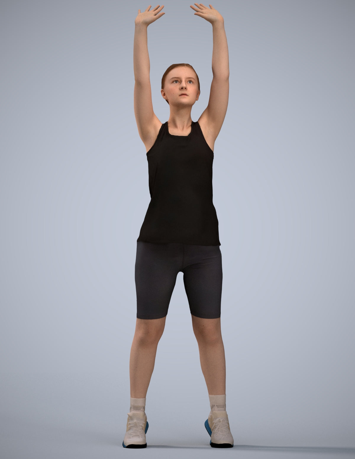 realistic 3D human girl sport, archviz people FBX OBJ for Blender
