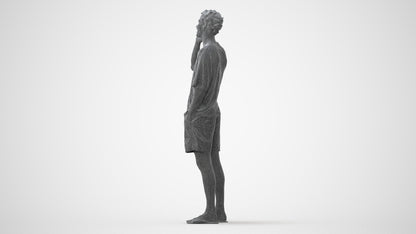 3D human model man casual standing, photogrammetry scanned person for archviz, square thumbnail