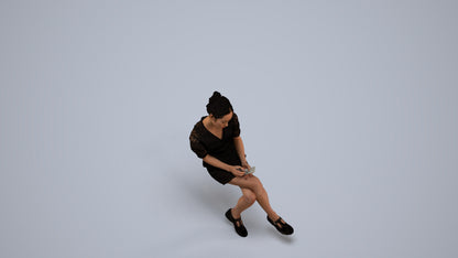 photogrammetry 3D woman business, realistic human model archviz FBX, back view render