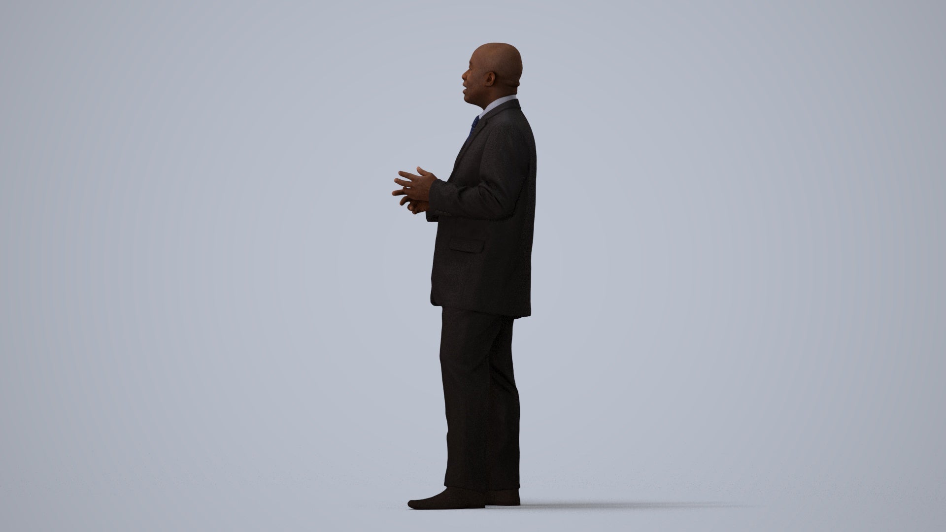 realistic 3D person business shopping, scanned archviz people for Blender and 3ds Max, three-quarter view render