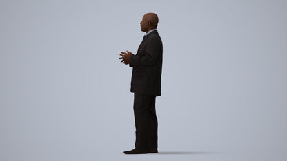 realistic 3D person business shopping, scanned archviz people for Blender and 3ds Max, three-quarter view render
