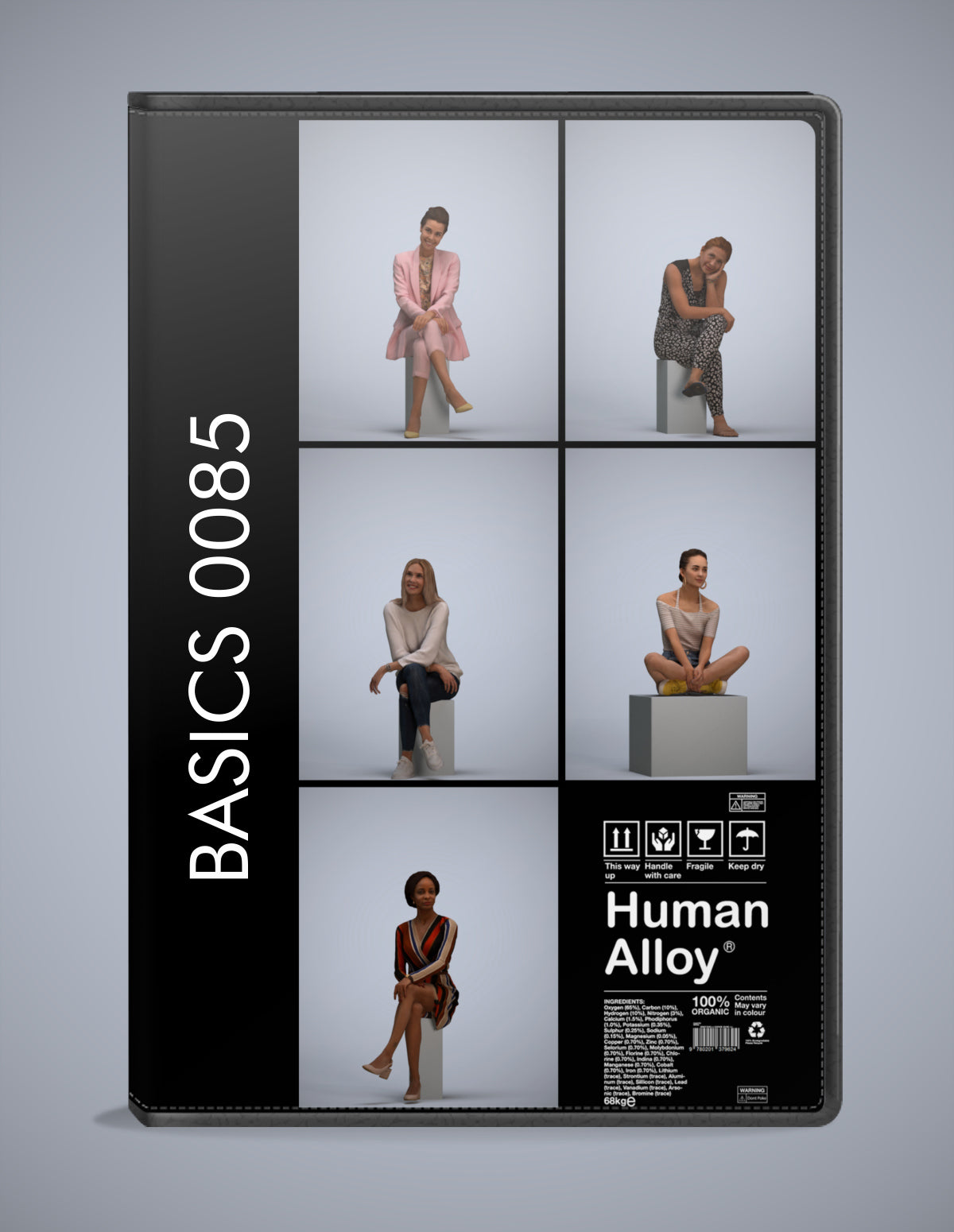 scanned 3D people sitting collection, 5 photogrammetry models for Enscape and V-Ray