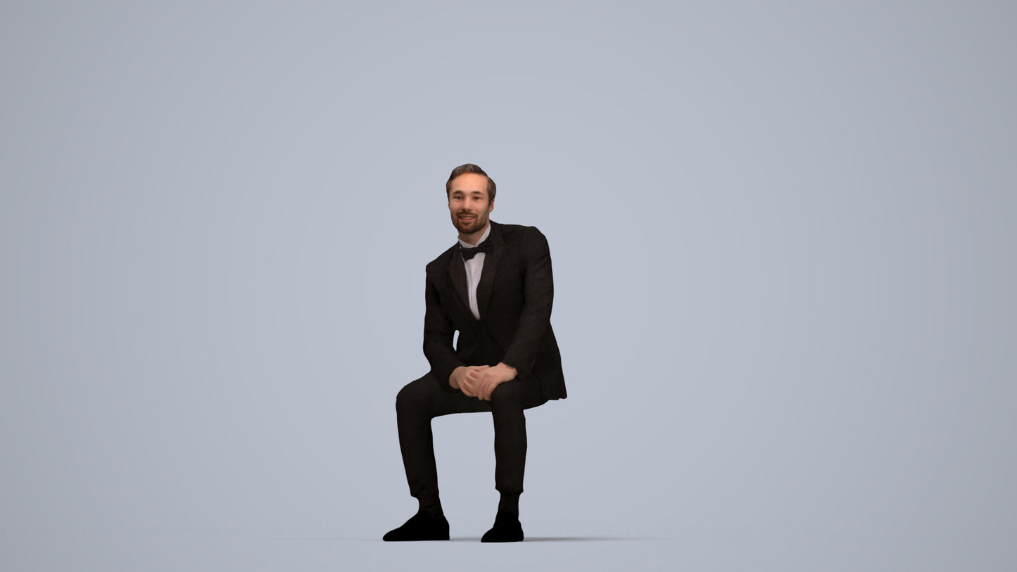 realistic 3D people man formal formalaffairs, render-ready for V-Ray and Corona, FBX OBJ, top-down view render