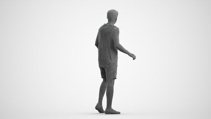 photogrammetry 3D man sport, realistic human model archviz FBX, wireframe front view