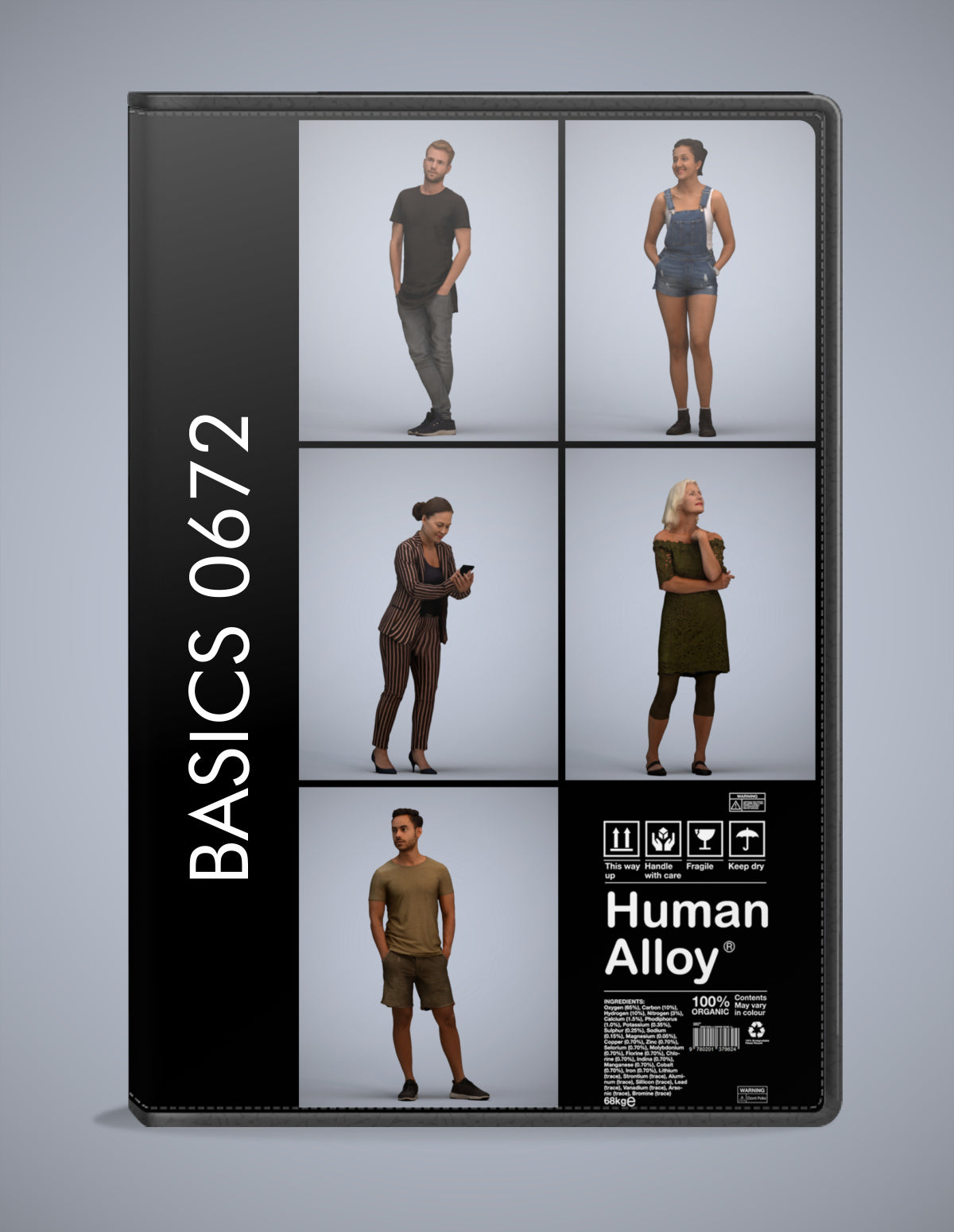 5 3D scanned people standing, photorealistic archviz pack for Enscape and SketchUp
