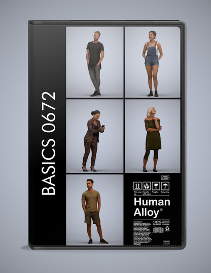 5 3D scanned people standing, photorealistic archviz pack for Enscape and SketchUp