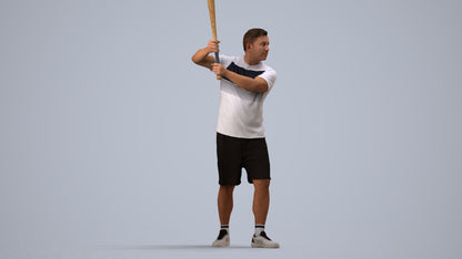 3D scanned man sport, photorealistic archviz people for Enscape and SketchUp, side view render
